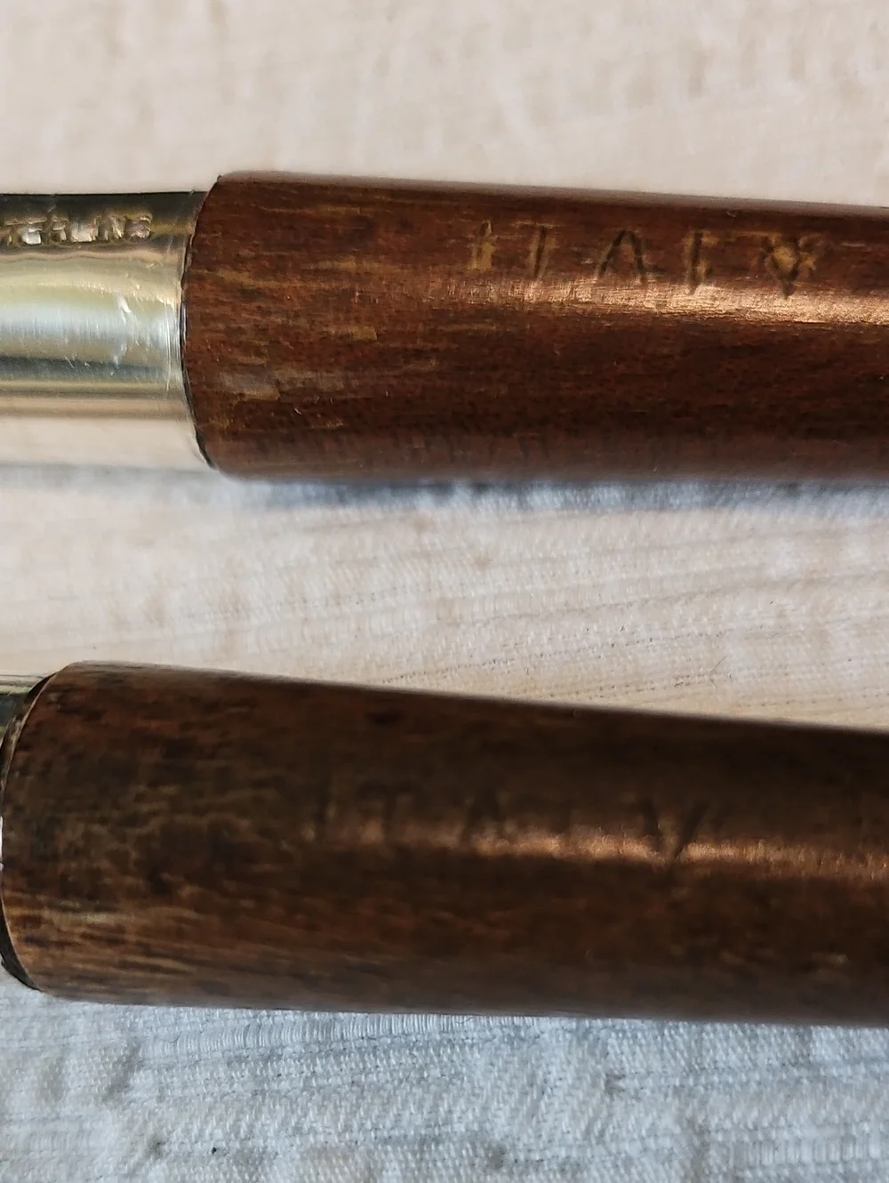 Teak & Sterling Silver Salad/Serving Fork & Spoon